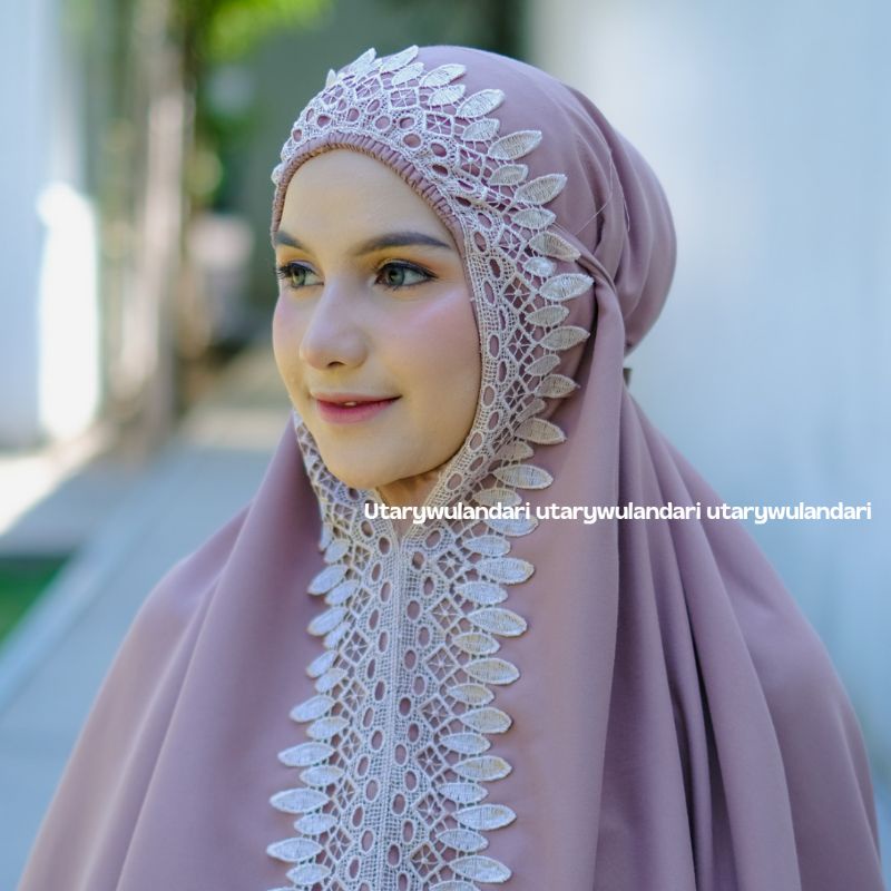 mukena dewasa katun polos renda giper mewah SYAHWA series