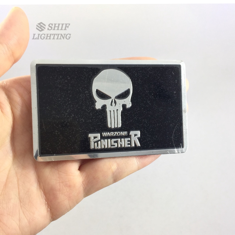 1Pc Stiker Emblem / Badge Motif Logo Punisher Bahan Aluminium untuk Mobil / Truk