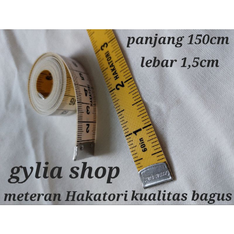 Meteran Jahit / Hakatori/meteran kualitas bagus / meteran baju kuning putih satuan