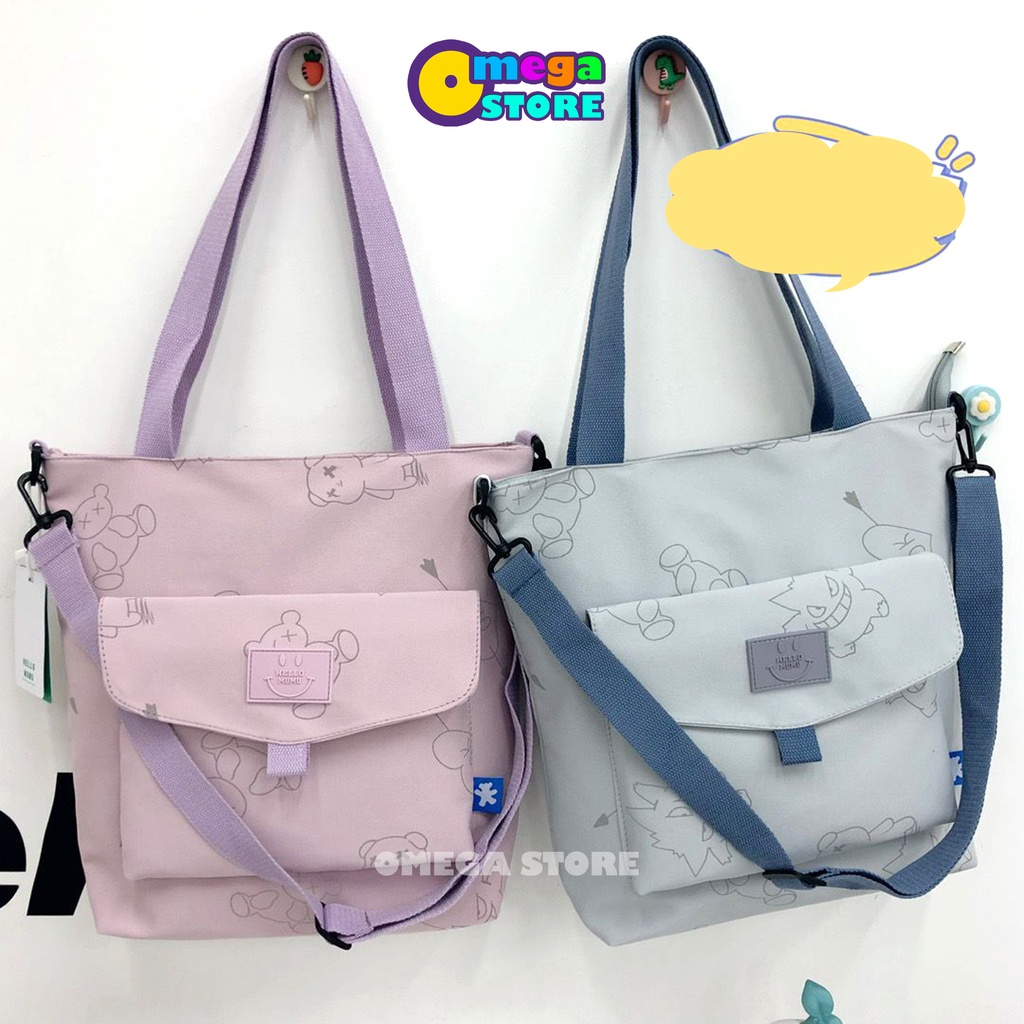 [O&amp;S] Totebag Resleting Wanita Motif Lucu Tas Jinjing Sekolah Perempuan Korea Fashion-OS254