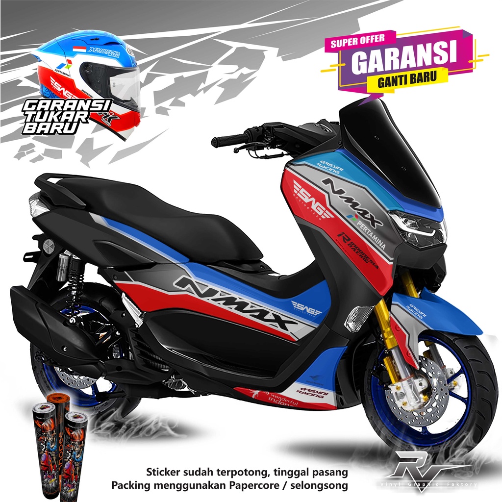 n23 Decal stiker Sticker New Nmax 2019 - 2022 / Nmax old Full Body Mandalika - Setriping Striping Cu
