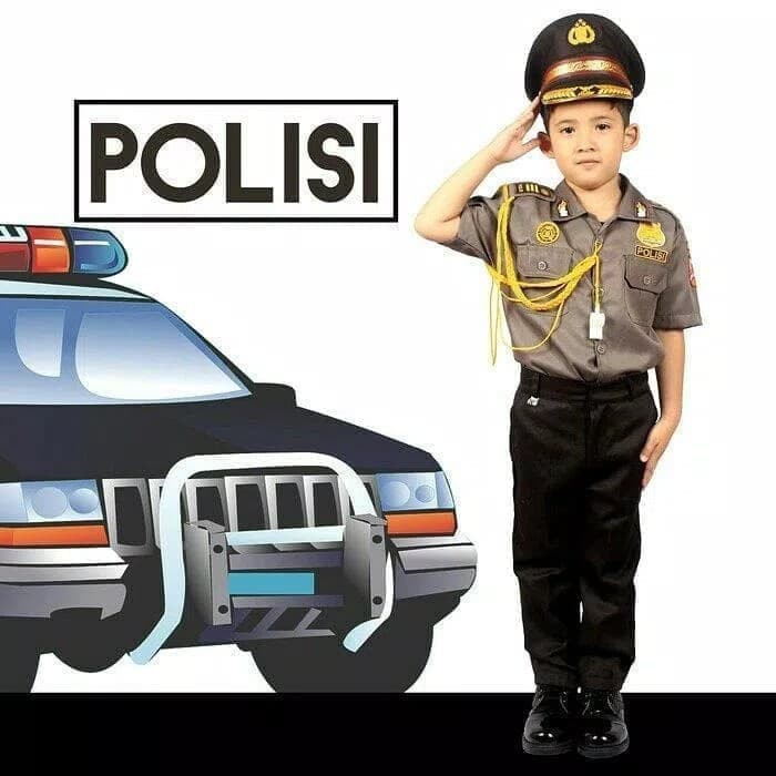 Seragam Profesi Anak Polisi Kostum Setelan Cowok Baju Kijang Laki Laki