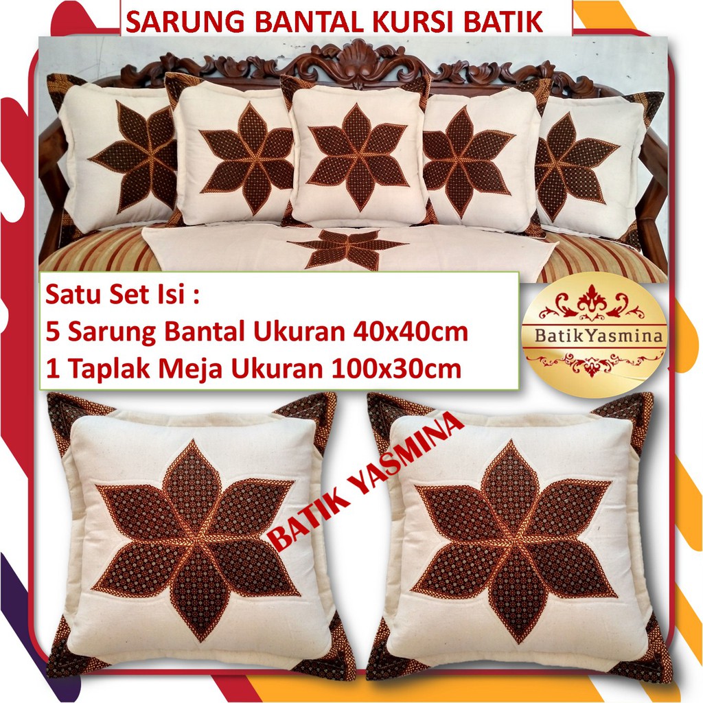 Set Sarung Bantal Sofa Sarung Bantal Kursi Batik
