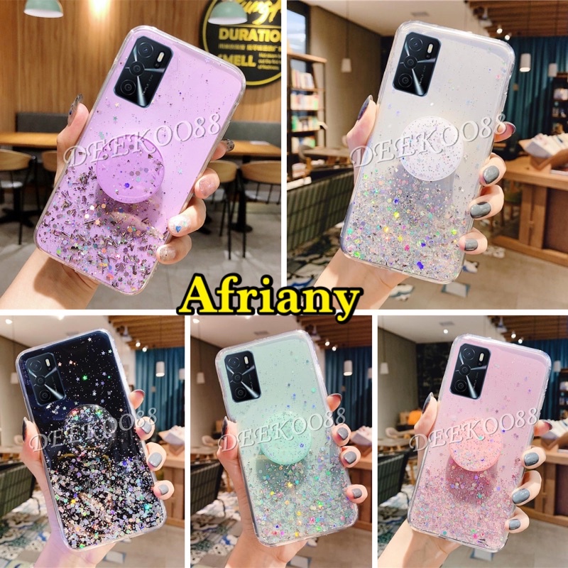 Oppo A54 4G A55 5G A74 4G A74 5G A16 A17 4G A17K A95 4G 2021 Case Tpu Bahan Premium Glitter + Pop So