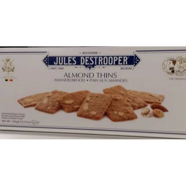 

Jules destooper | almond thins | butter waffles | butter crisp | 100 gram | product of belgium