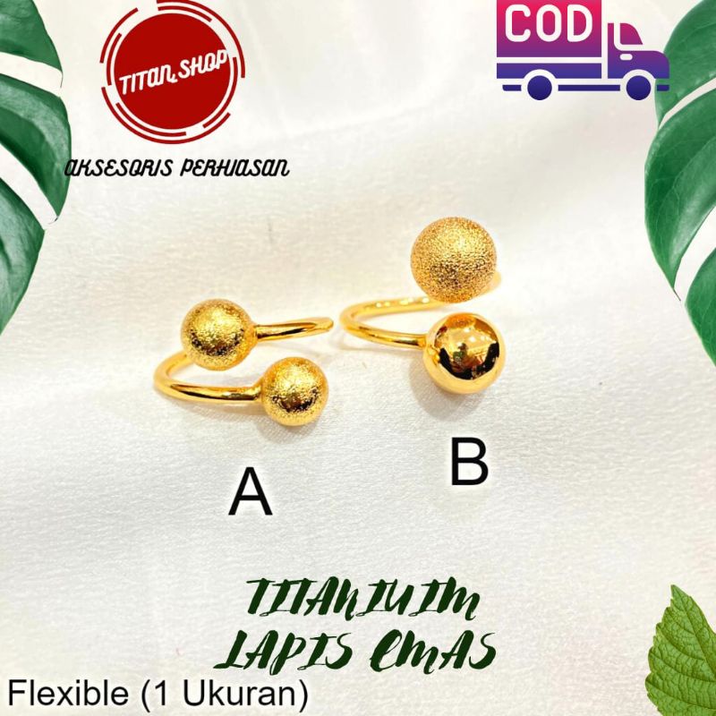 Cincin pentol Titanium Cincin titanium mewah Cincin titanium baru