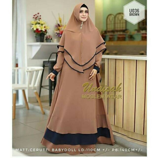 UNAISAH SYARI + KHIMAR | JILBAB | HIJAB gamis muslim terbaru amanah fashion