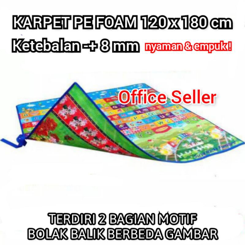 Karpet Foam bolak balik 120x180cm - motif random ya