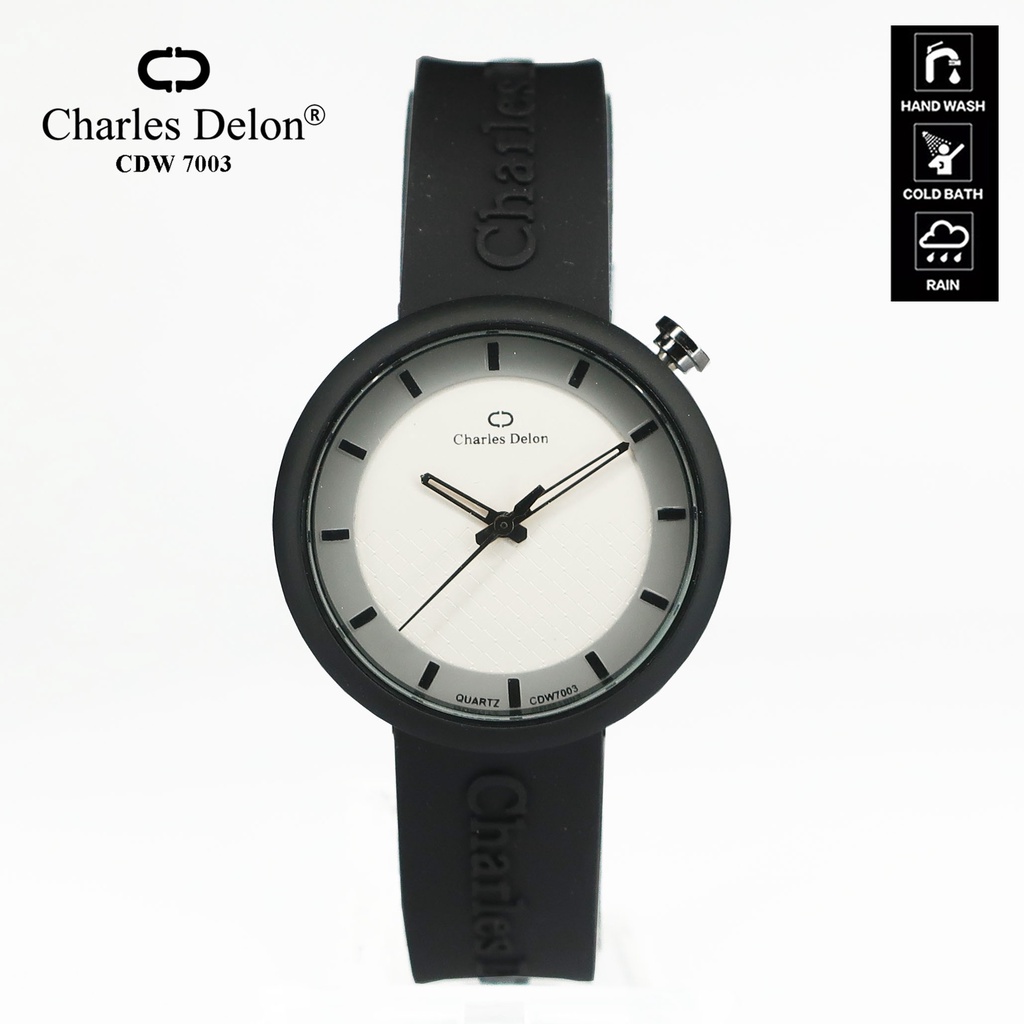 Jam Tangan Wanita Watch Karet Anti Air Box Original Charles Delon CDW 7003