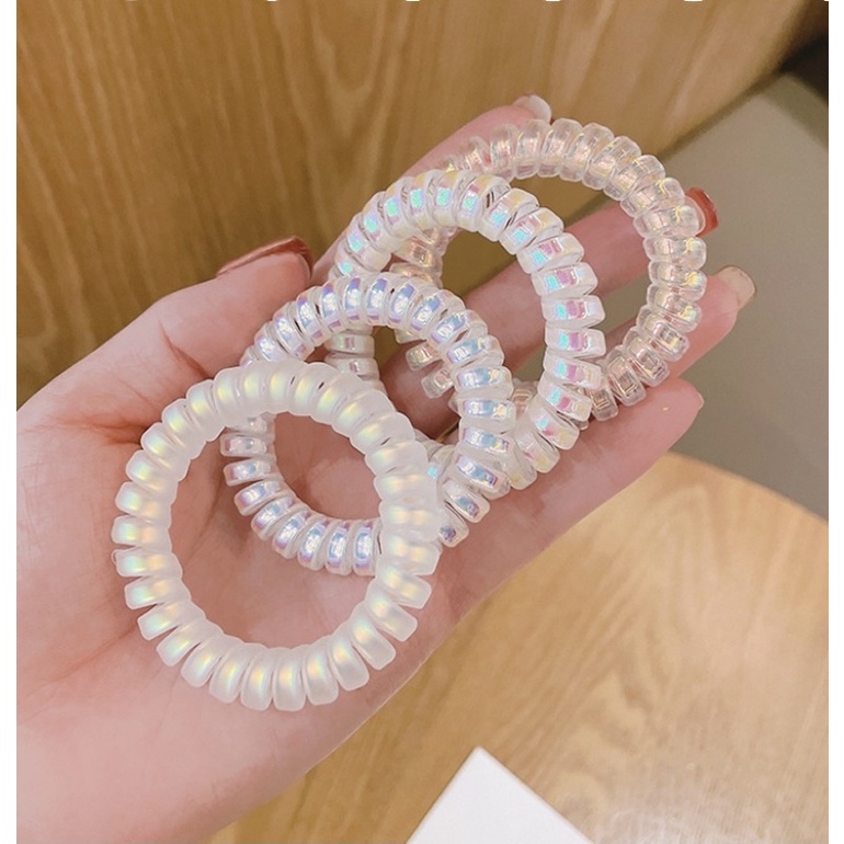 Set Karet Rambut Jelly Spiral Tali Rambut / Kunciran Spiral Elastis Gaya Wanita Korea Kekinian