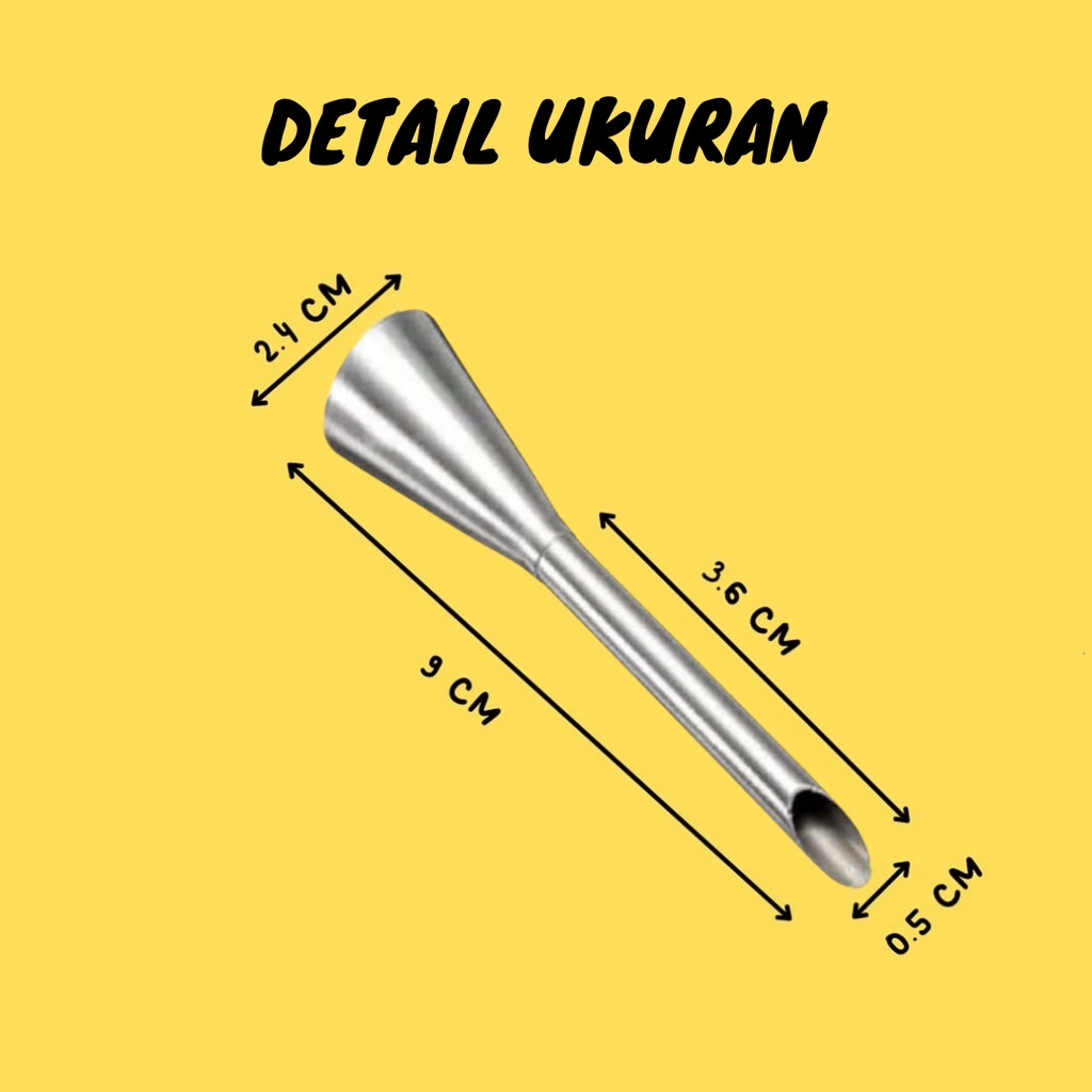 Spuit Kue Sus Filling Untuk Mengisi Vla Cokelat Selai Cream Bahan Stainless Steel