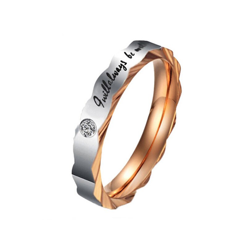 Cincin Pasangan Bahan Stainless Steel Desain I Always With You Gaya Klasik Untuk Pernikahan