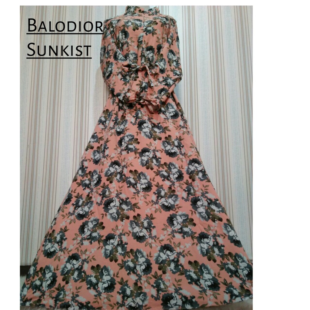 Gamis balodior flower rose leave baloteli motif  bunga muslilm syari busana wanita maxidress mawar