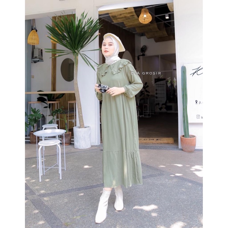 MARISTA MIDI DRESS RAYON CRINCLE/MIDI DRESS/ MIDI DRESS MUSLIM/ MIDI DRESS KOREA