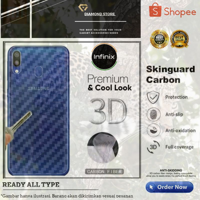 INFINIX SKIN CARBON GUARD SKIN GARSKIN ANTI GORES BELAKANG SKIN CARBON INFINIX SMART 5 6 NOTE 7 NOTE 8 HOT 8 HOT 9 HOT 9 PLAY HOT 10 HOT 10 PLAY HOT 11 11S NFC NOTE 11 NFC  NOTE 11S 30 PRO HOT 12 PRO NOTE 12i PLAY 30