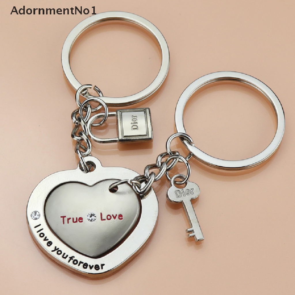 [AdornmentNo1] Creative Lover lock key Metal Keychain For Couples Phone Pendant [new]