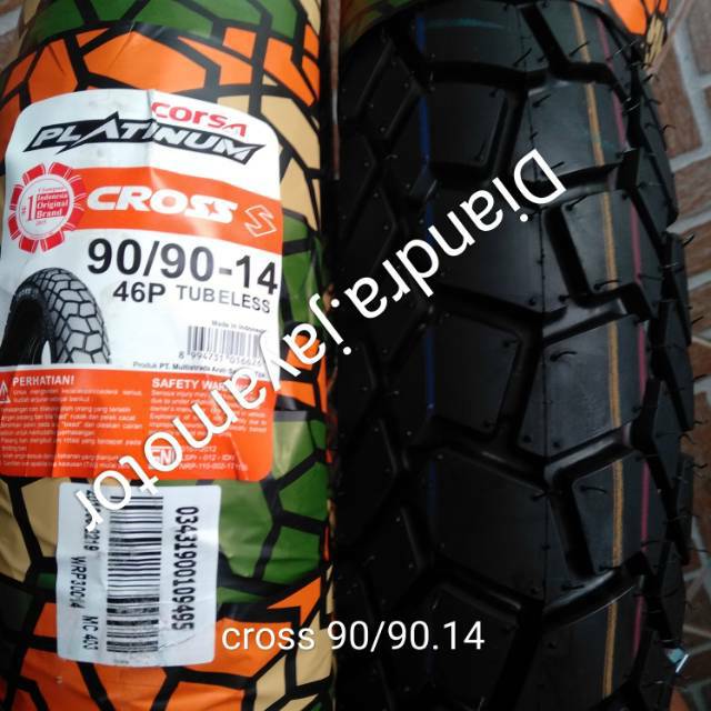 Ban tubles matic corsa platinum cross 90/90.14 FREE PENTIL 100% original for all matic