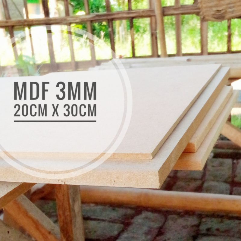 kayu papan mdf hiasan dinding ukuran (3mm x 20cm x 30cm) isi 5pcs