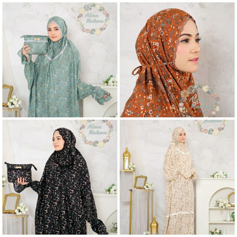 Mukena Alena fatimah / Mukena travelling terusan / mukena rayon premium