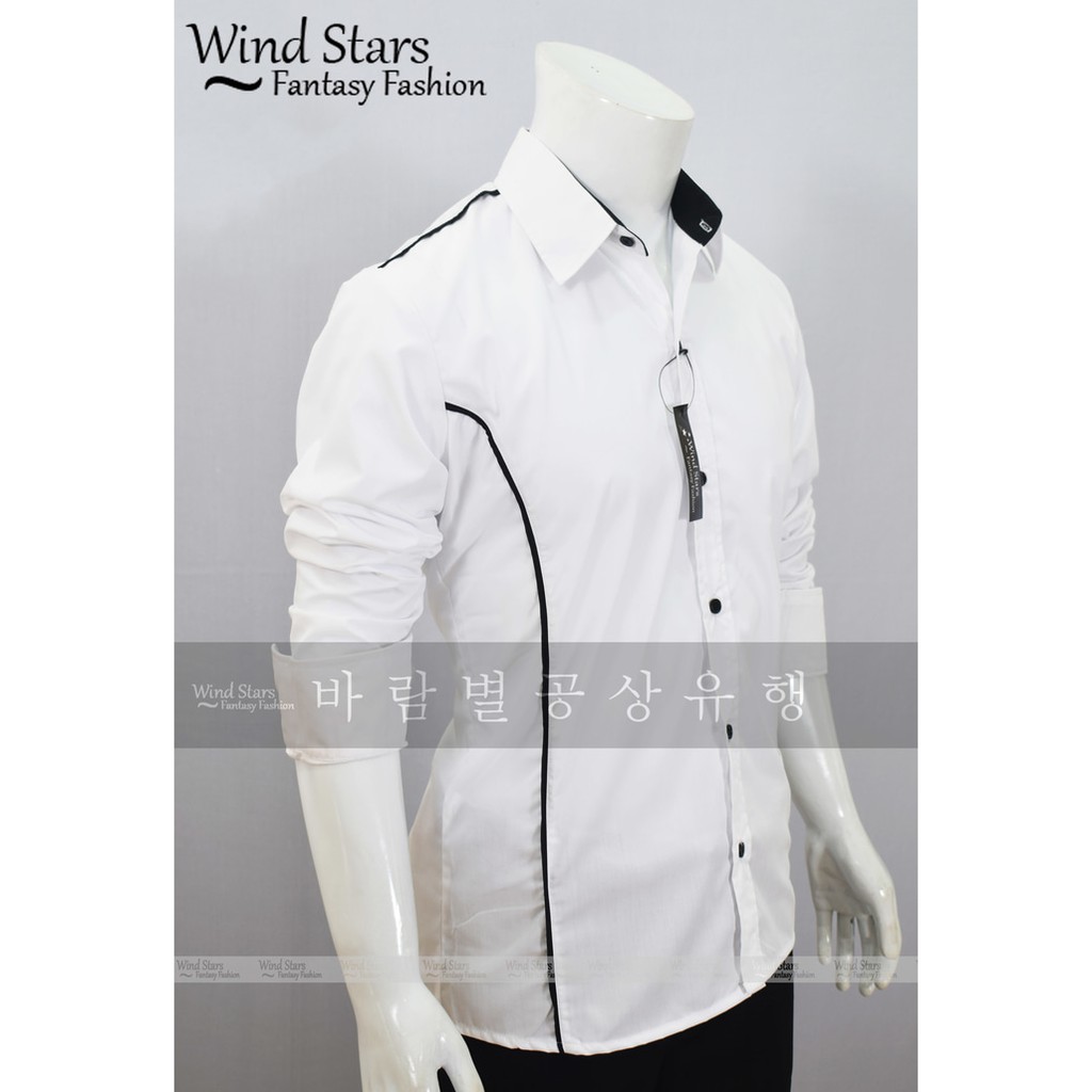 TWIZEL WHite Baju Kemeja  Pria  Warna Putih  Slimfit Pesta 
