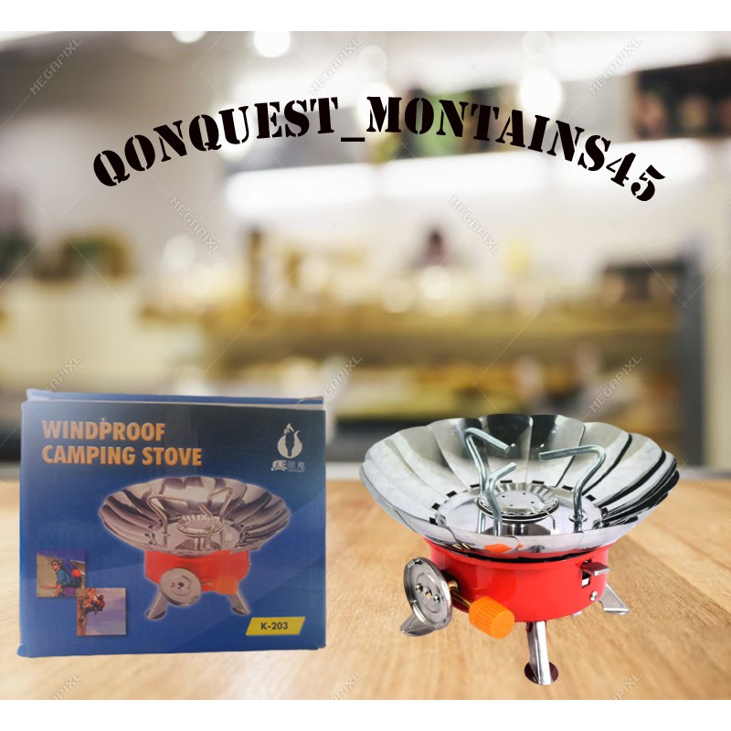 Kompor windproof camping stove k 203 / kompor kembang camping / kompor camping outdoor / kompor bunga camping/ kompor mawar camping stove