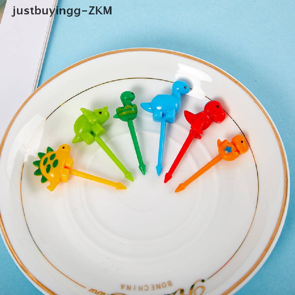 [justbuyingg] 6pcs Animal Farm Dinosaur Fruit Fork Toothpick Bento Lunches Party Decoration [zkm]