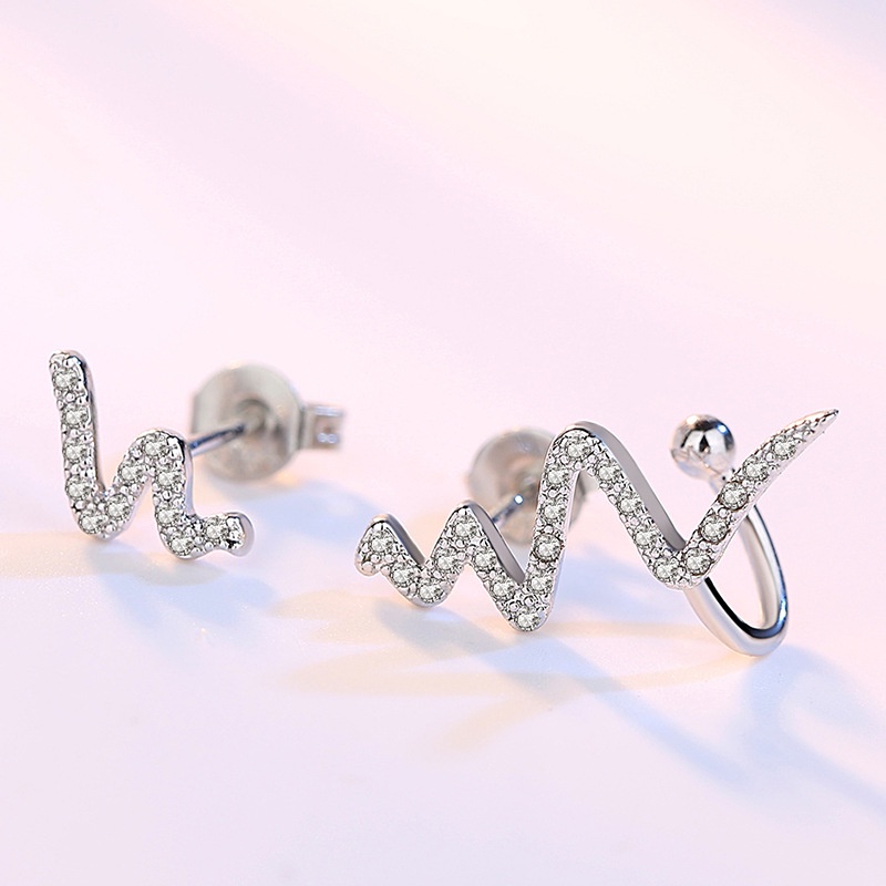 Anting Perak 925 Wanita Berlian Manis Perhiasan Fashion/Subang Telinga anting perempuan