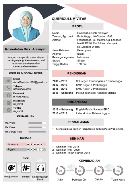 Jasa Desain Cv & Surat Lamaran (curriculum Vitae) [soft File]