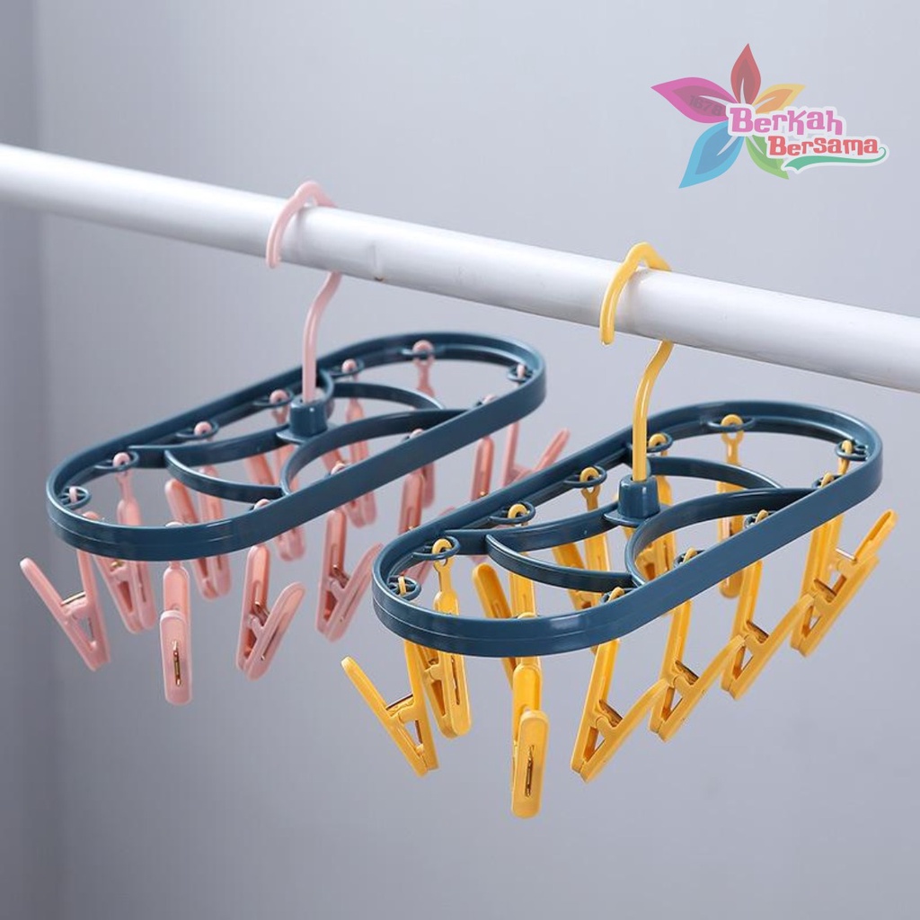 RT52 gantungan hanger hook jepit jepitan jemuran jemur baju kaos kaki jepit 12 klip BB6115