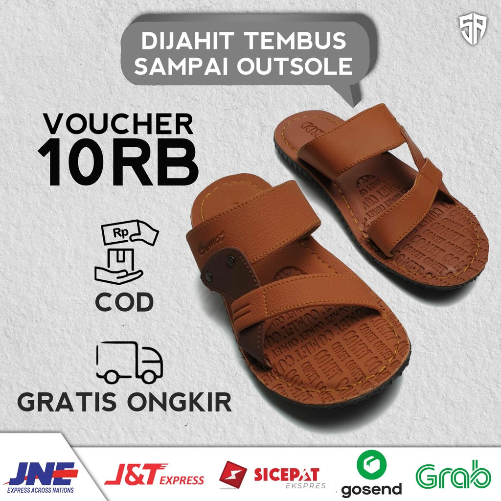 Sendal Sandal Sedal Pria Hayabusa Cowok Laki Laki Cowo Dewasa Casual Pria Murah Kulit Kekinian