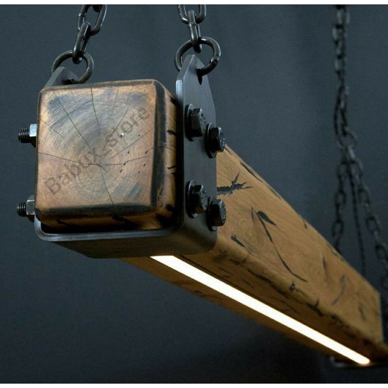 Lampu gantung kayu jati