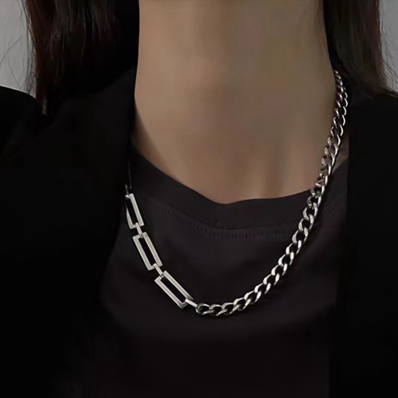 Kalung Rantai Bahan Titanium Steel Gaya Hip Hop Untuk Pria Dan Wanita