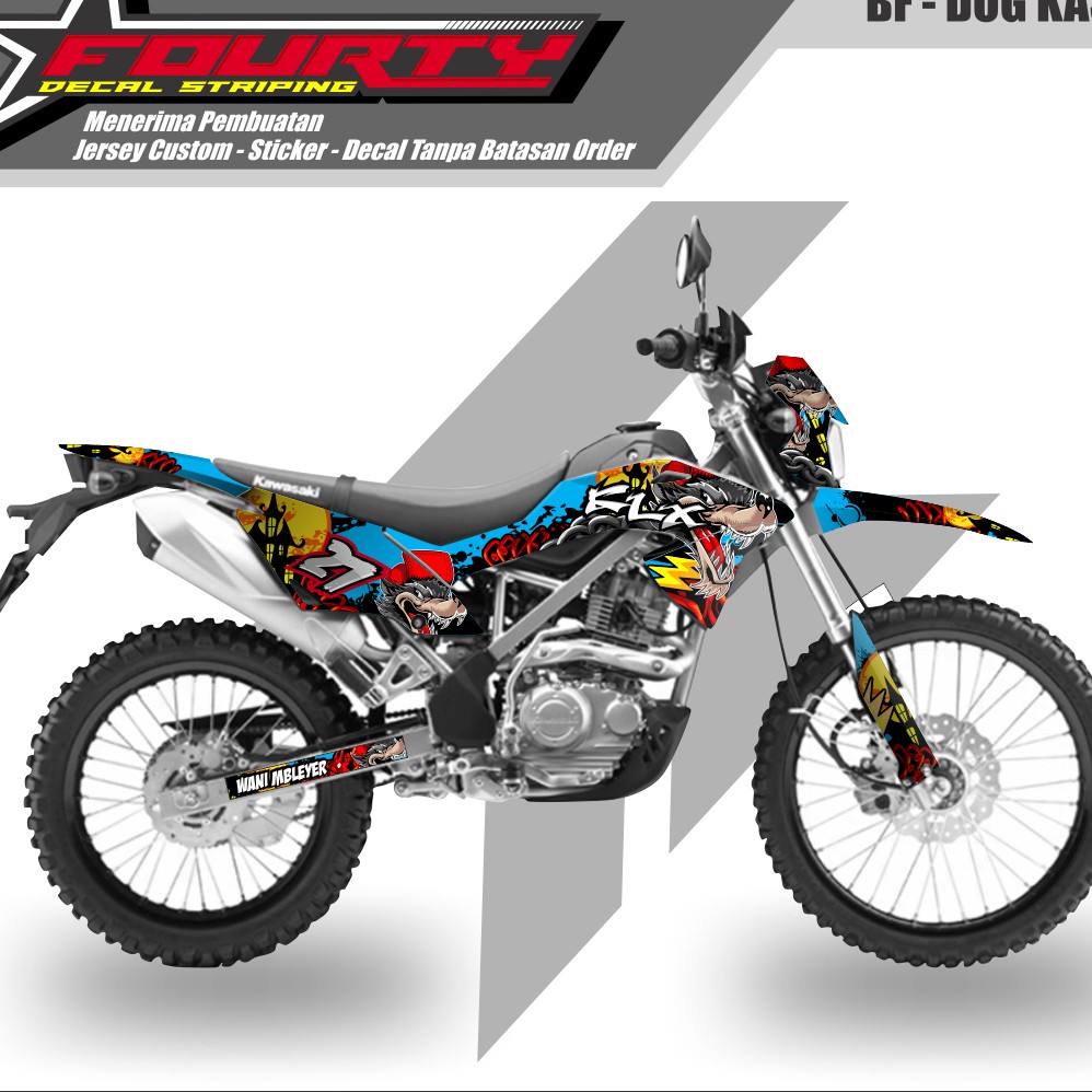 DECAL KLX BF BIRU CASTEL