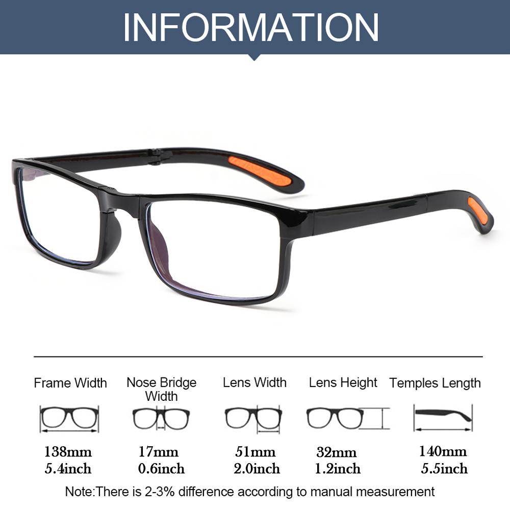 Kacamata Baca Lipat Populer High-definition Ultralight PC Frame Flat Mirror Eyewear