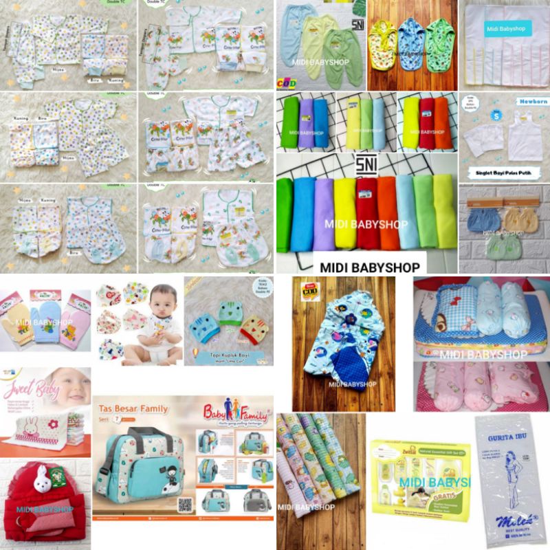 94 Pcs Paket Super Komplit perlengkapan bayi baru lahir Midi Babyshop SNI