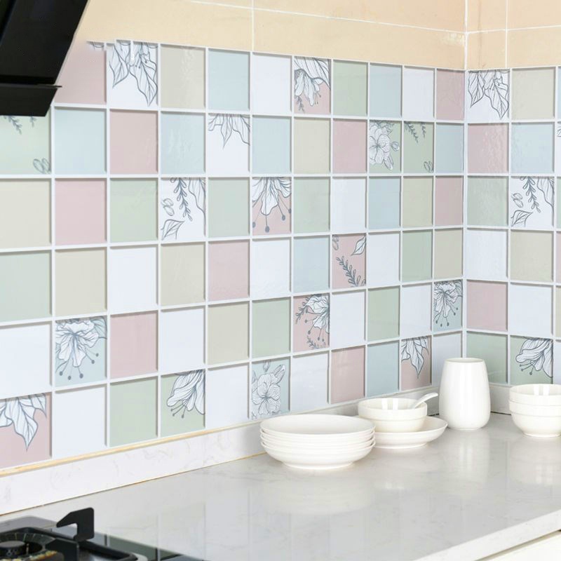 Wallpaper Dapur Dan Kamar Mandi Anti Air Anti Minyak Tahan Api Stiker Dapur Murah wallpaper dinding 3d Alumunium Foil-YT024-5M