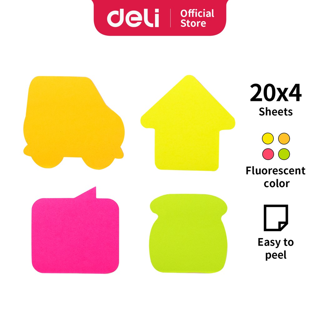 

Deli Memo tempel Sticky Notes 76×76mm 3''×3'' 100 sheets EA03X02