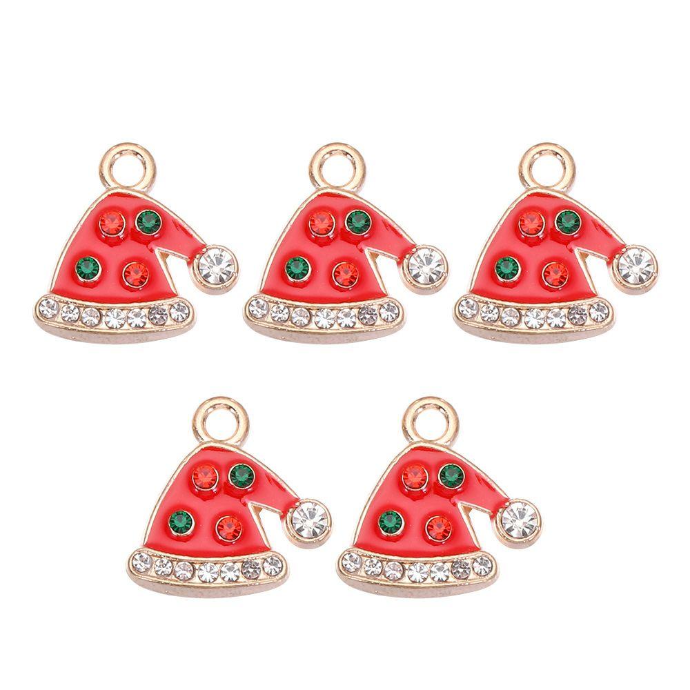 Lily 10pcs/lot Enamel Charms DIY Kerajinan Anting Gelang Santa Claus Liontin