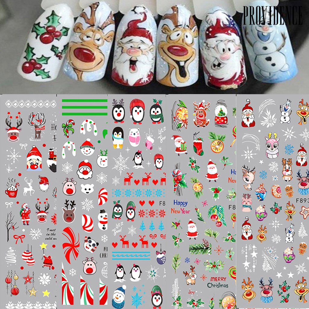 Stiker Kuku Motif Natal / Halloween Ultra Tipis Tidak Pudar Untuk Dekorasi Nail Art DIY