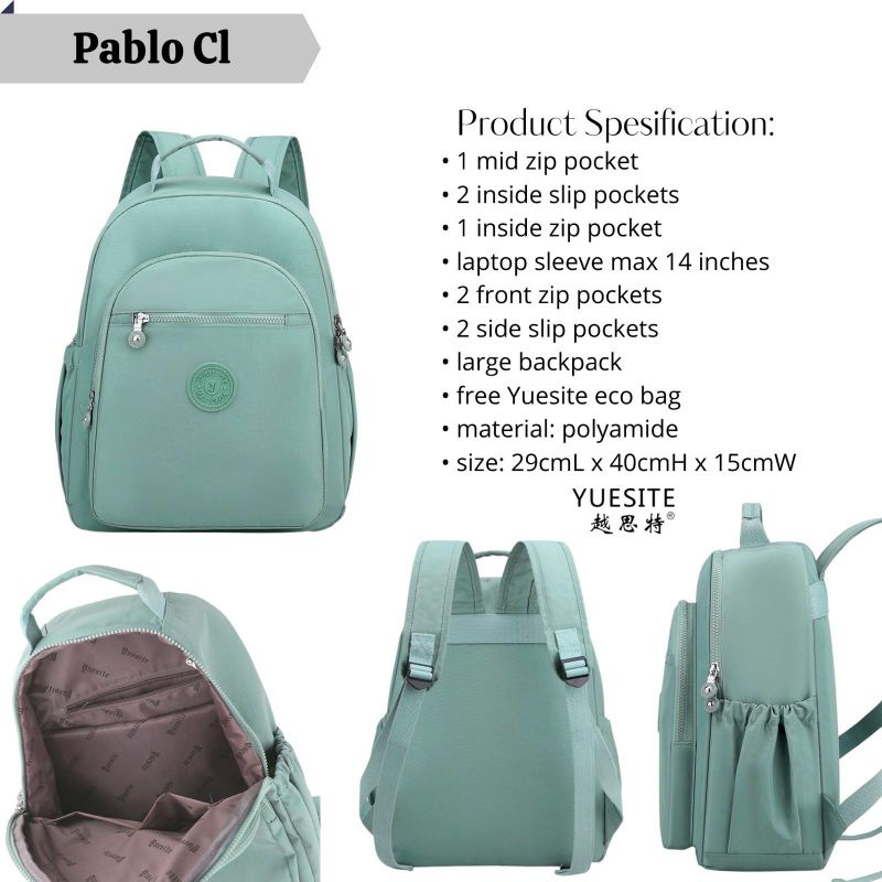 Yuesite - Pablo CL Ori Tas Ransel Sekolah Punggung Besar Large Backpack