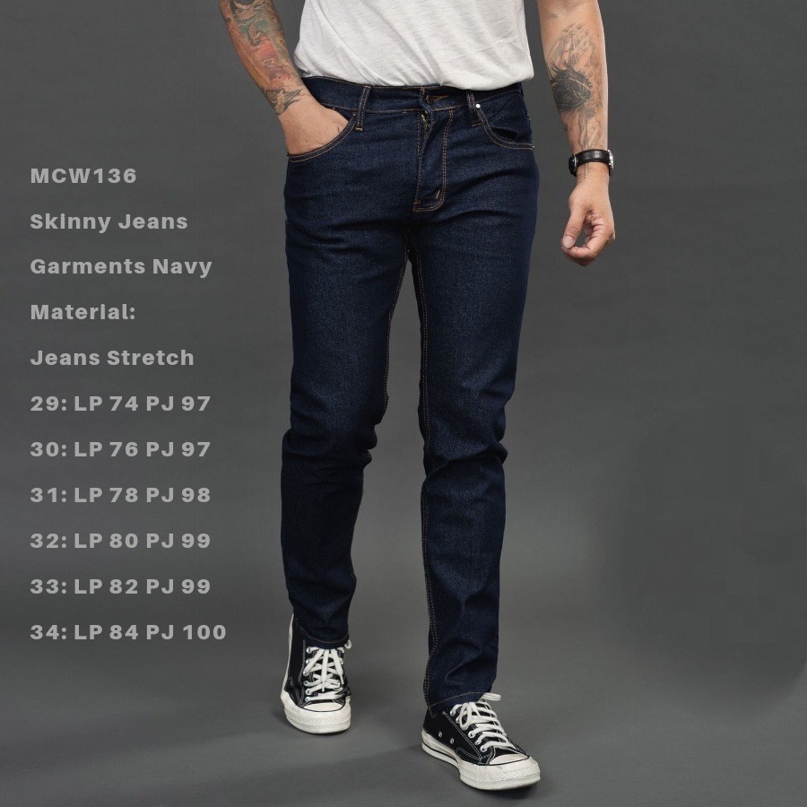 CELANA JEANS PRIA PULL&amp;BEAR DENIM SLIM FIT STRETCH PENSIL SOFT JEANS P&amp;B PULL AND BEAR NAVY BLUE NEW