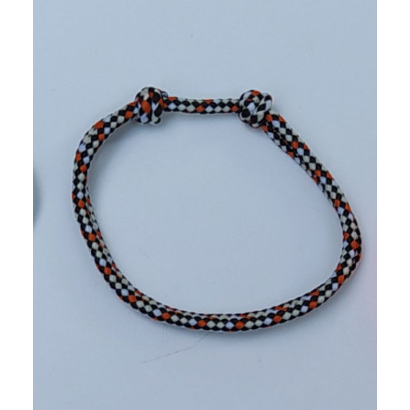 Gelang Tali Simple Prusik Tali Gunung Outdoor-Hitam Orange Putih