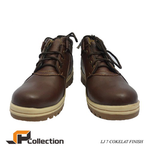 Sepatu Kulit Casual LJ 7 Warna Coklat Finish Pria Wanita Branded Original Terbaru