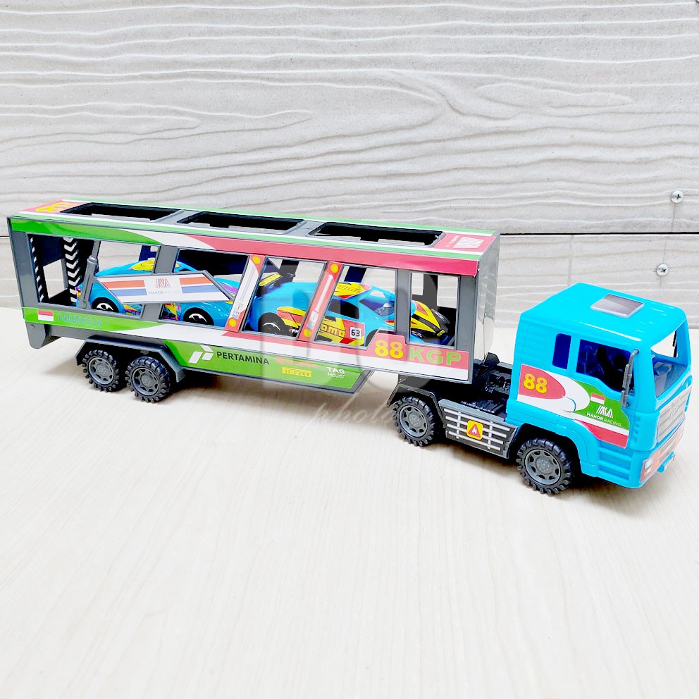 Truck Container Pertamina Mainan Diecast Truk Trailer Mobil Balap