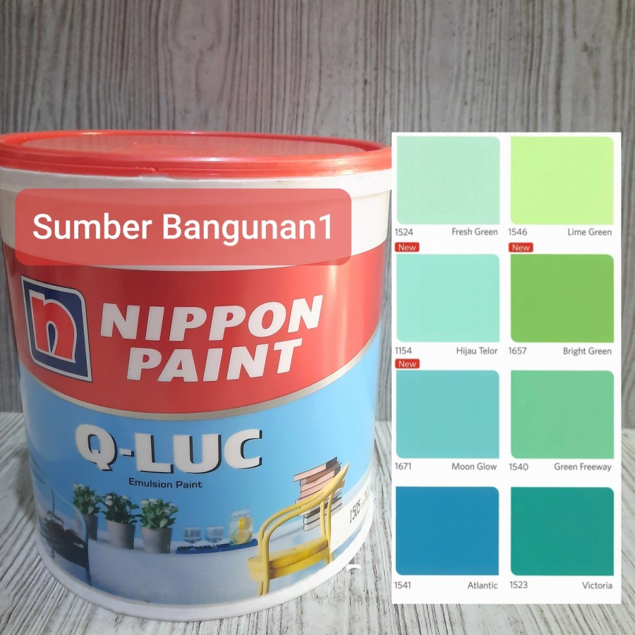 [INSTANT/SAMEDAY] Cat Tembok QLUC Hijau nippon paint dinding rumah 4.5kg