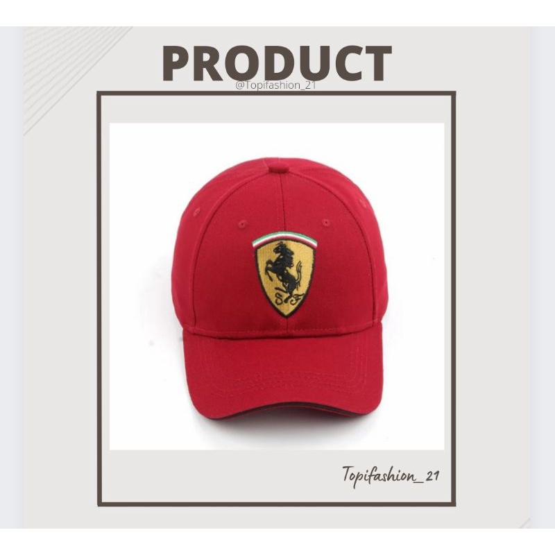 Topi Baseball Caps Ferarri• RED || Premium Quality✓