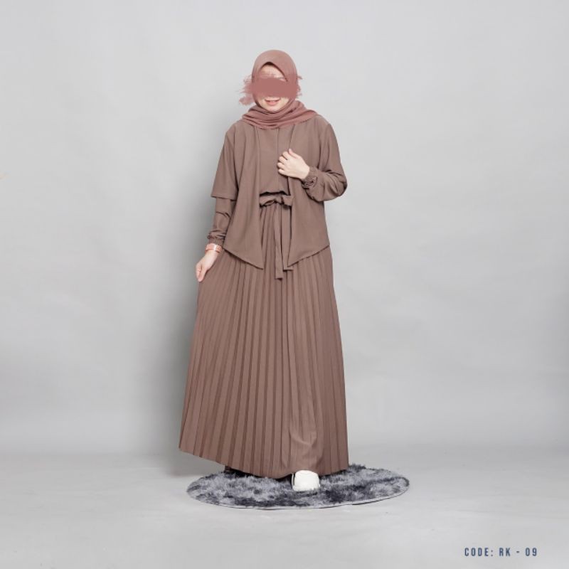 Baju Gamis Plisket Wanita Terbaru Hi Fashion RK 09