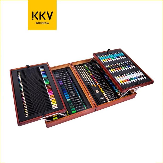 

KKV Drawing Set Gambar Pensil Warna Cat Air Minyak Kuas Lukis 174pcs