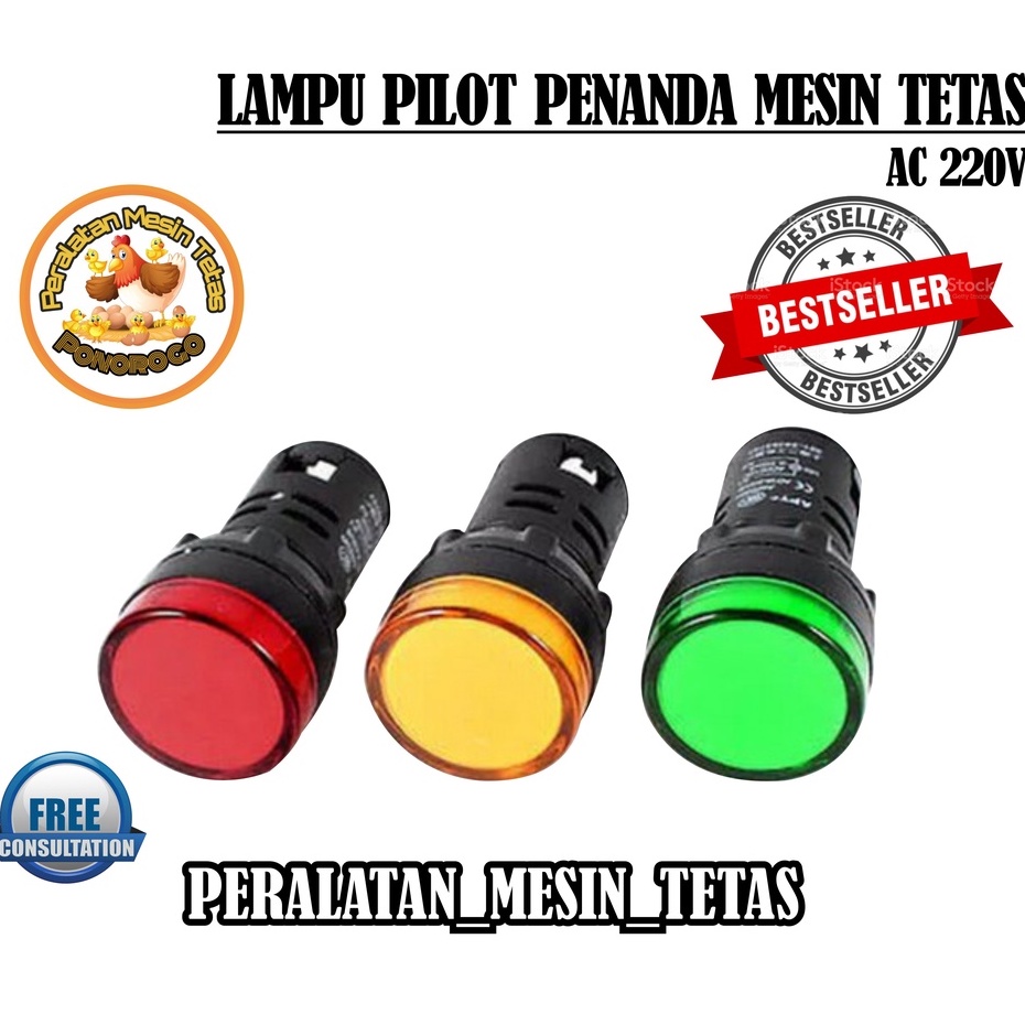 Lampu Pilot Penanda Mesin Tetas AC 220V Tambahkan Keterangan Warna Pada Catatan