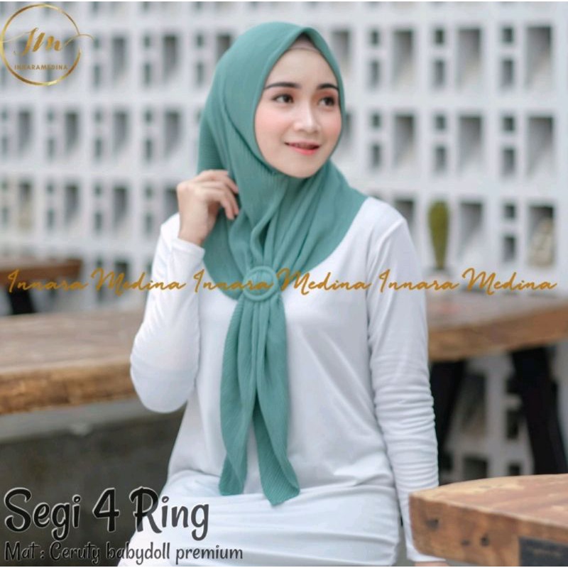 Hijab Segi Empat Plisket Ring Termurah ORI innara